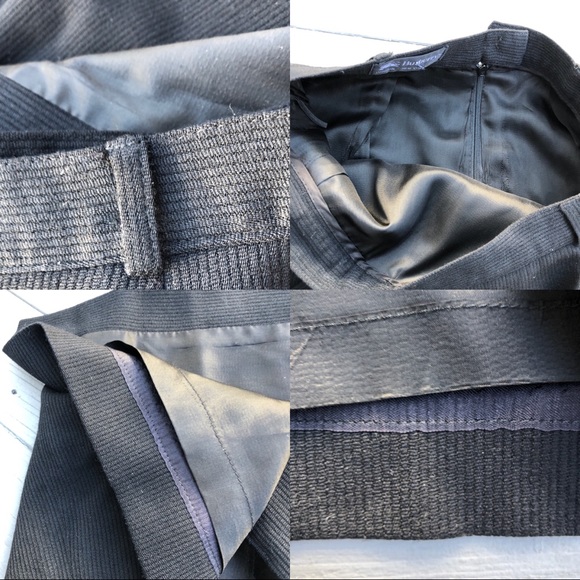 Vintage Burberry black wool wrap pencil skirt 6 - Picture 4 of 14